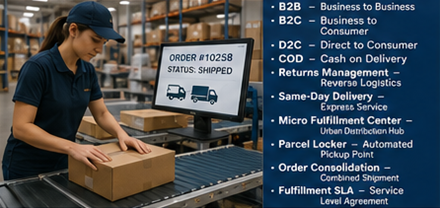 Paket ayrıştırma ve online sipariş işleme ile e-ticaret depo fulfillment operasyonları