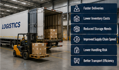 Cross-docking operasyonları kullanan Avrupa lojistik dağıtım merkezi