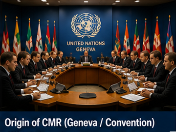 Karayolu yük taşımacılığı için CMR konvansiyonunun kökenini temsil eden Cenevre’deki uluslararası taşımacılık sözleşmesi anlaşması