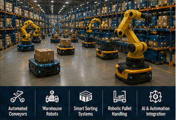 Depo yönetim sistemi yazılımına bağlı otomatik depo robotları