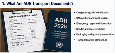 ADR tehlikeli madde evrakları ve taşıma dokümantasyonu açıklaması